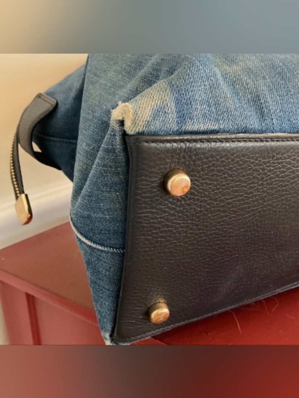 Coach Emma Blue Denim Satchel - Picture 4 of 10